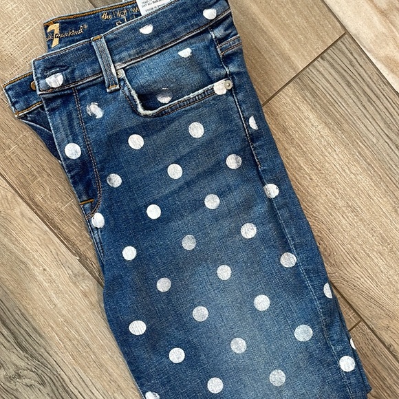 7 for all mankind polka dot high waist ankle skinny jeans - Picture 6 of 6